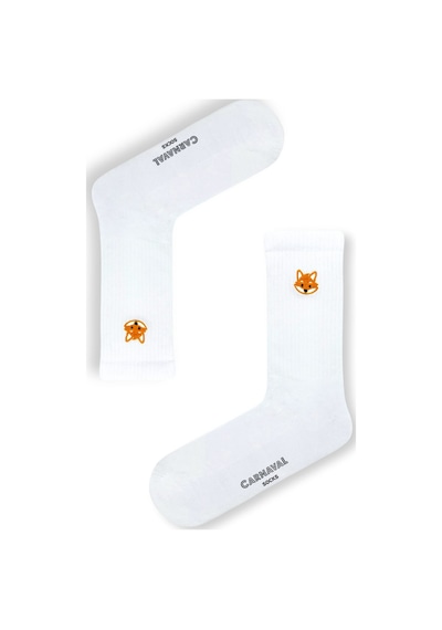 Carnaval Socks 5'li Nakışlı Hayvanlar Desenli Unisex Beyaz Çorap Kutusu Beyaz