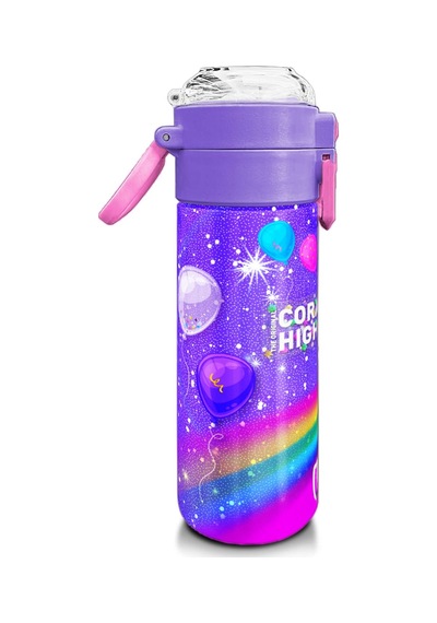 Coral High Kids Mor Unicorn Desenli Pipetli Ve Direkt İçim Çelik Termos 500 Ml 31837 Gök Mavisi