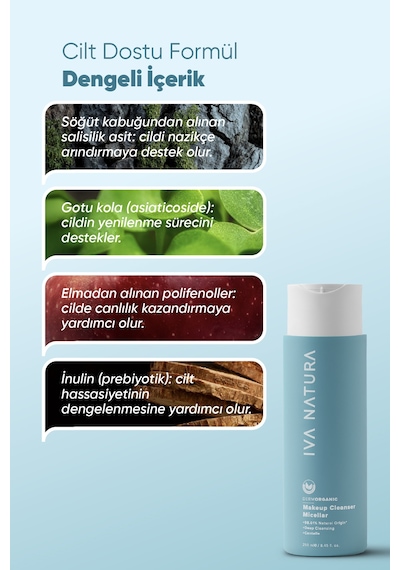 Iva Natura Cilt Tonu Eşitleyici Arındırıcı Makyaj Temizleme Suyu 250 ML