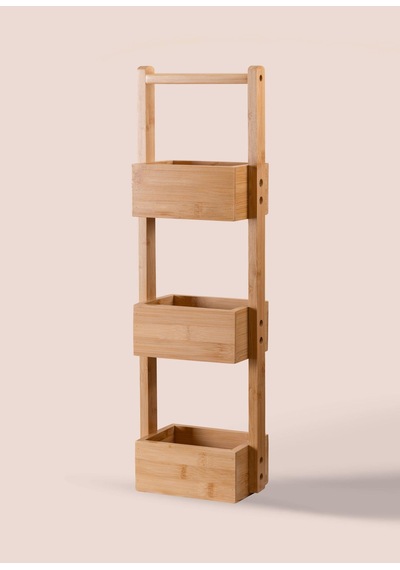 The Mia Bambu 3 Katlı Düzenleyici Raf 65x20x13 Cm Çok Renkli