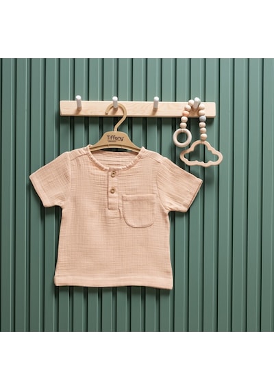 Tiffany Baby & Kids Tiffany Baby Müslin Theme Kısa Kol Tişört 26117 Bej