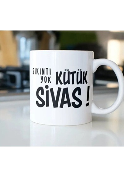 Sıkıntı Yok Kütük Sivas Kupa Bardak Beyaz
