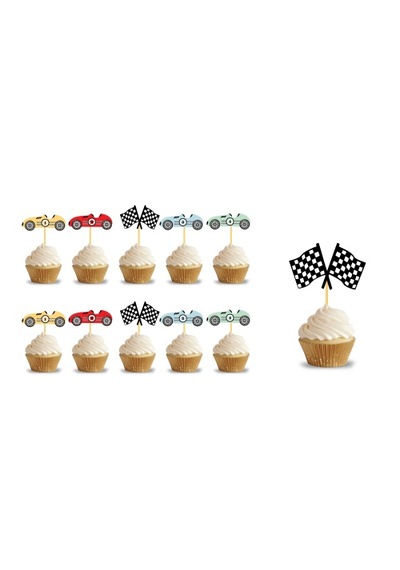 Yarış Arabaları Temalı Mini Doğum Günü Seti 8 Kişilik Parti Seti Banner Balon Tabak Bardak Popcorn 6