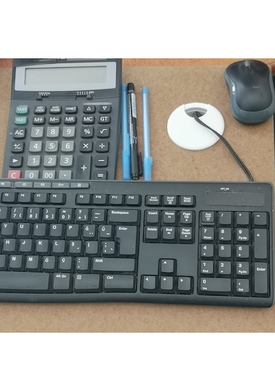 Masa Üstü Kablo Kanalı Deliği Kapağı Beyaz Masa Kapağı 6 Cm 5 Adet