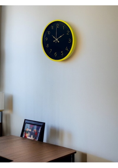 36 Cm Sarı Şık Duvar Saati Diğer