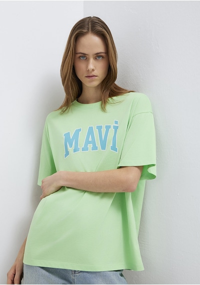 Mavi - Mavi Logo Baskılı Yeşil Tişört 1600843-71721 Yeşil