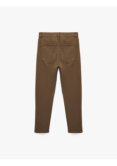Koton Pamuklu Normal Bel Cepli Tapered Fit Jean Pantolon - Joe Jean Haki 7wam40162nd