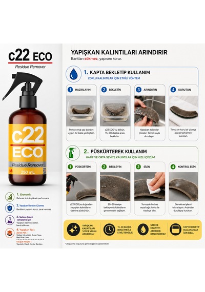 C22 Eco - 250 Ml Ekonomik Protez Saç Bant Sökücüsü Temizleyicisi