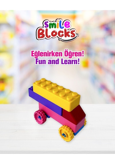 Smile Blocks 900 Parça Plastik Kutulu Mikro Blok Yeşil Uygulama Zeminli