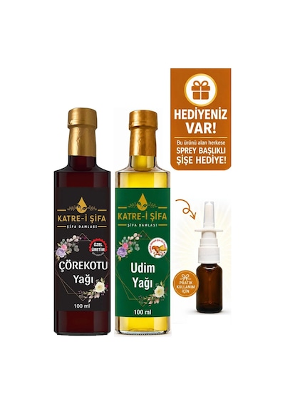 Katre-i Şifa Çocuklar için Udim Yağı ve Soğuk Sıkım Çörek Otu Yağı Seti 2'li