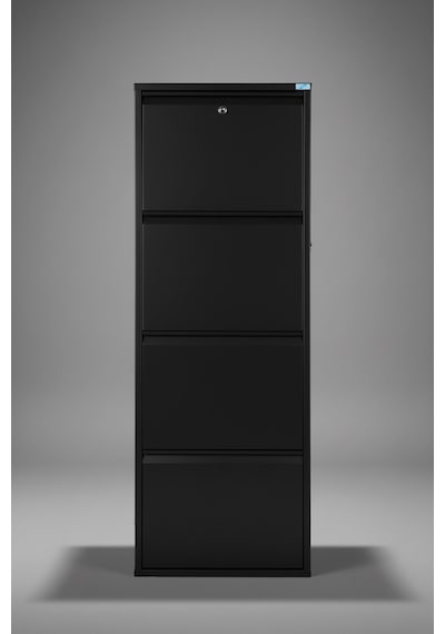 Metal Ayakkabılık 4'lü Kilitli Model Siyah