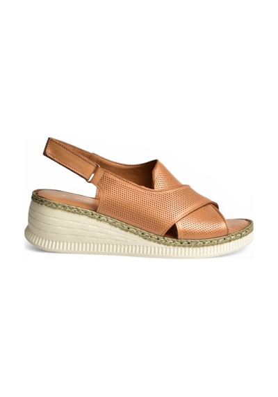 Fox Shoes Y555511403 Taba Hakiki Deri Dolgu Tabanlı Kadın Sandalet