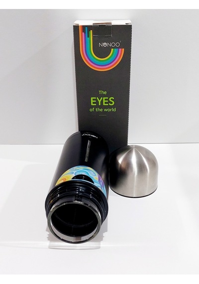 Eye Of Içi Cam Dışı Çelik Matara 280 Ml Siyah Çok Renkli