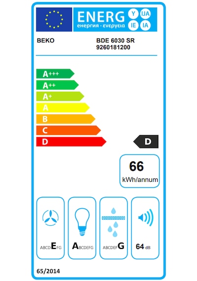 Beko BDE 6030 SR Siyah Duvar Tipi Davlumbaz