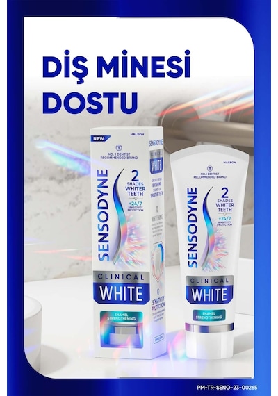 Sensodyne Klinik Beyazlık Güçlü Diş Minesi + Diş Lekelerine Karşı Diş Macunu 2 x 75 ML