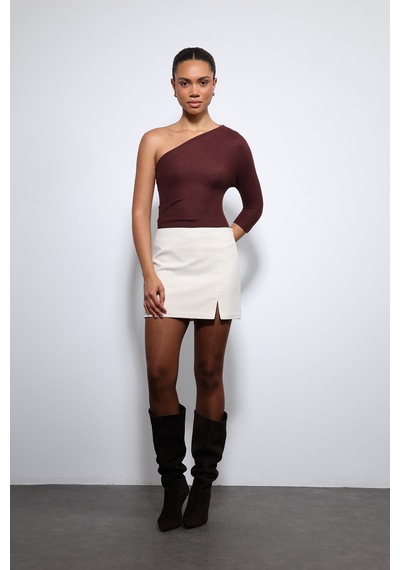 Antioch Asimetrik Yaka Top Bordo