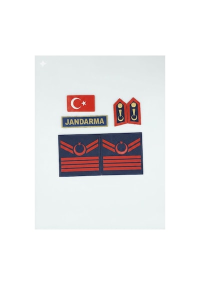 Asayiş 4 Kademe Bayrak Spolet Jandarma Yazı 4 Lü Set