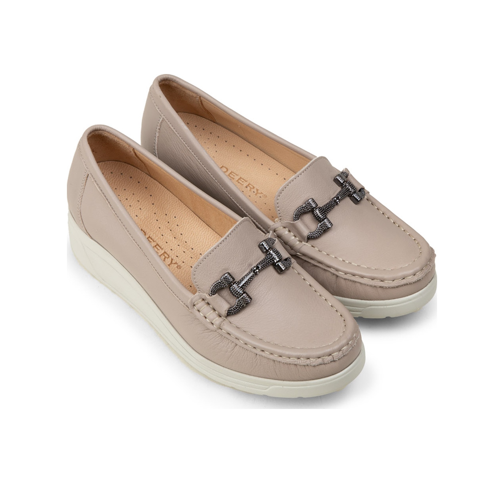 Deery Kadın Hakiki Deri Bej Dolgu Topuk Loafer - N1742zbejc01