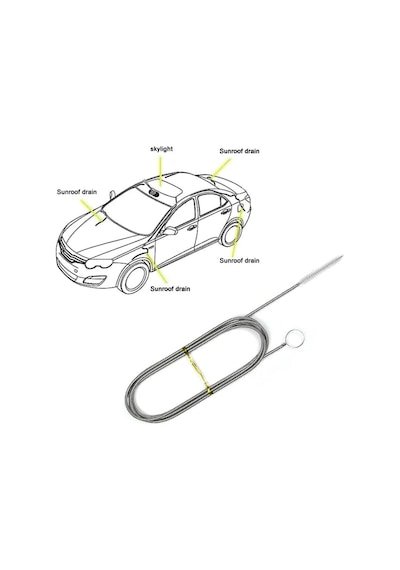 Sunroof Gider Temizleme Teli 150cm Universal Sunroof Temizleme Fırçası Çubuğu