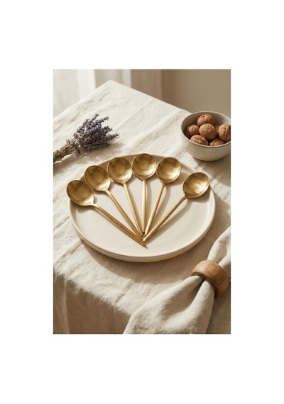 Northcity 6'lı Lüks Gold Paslanmaz Çelik Yemek Kaşığı Seti 21 Cm - Northcity