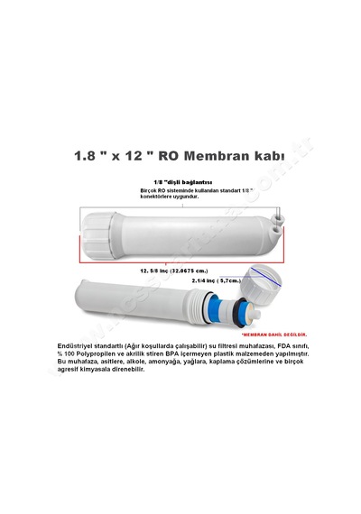 Reverse Osmosis 1812 Membran Housingi