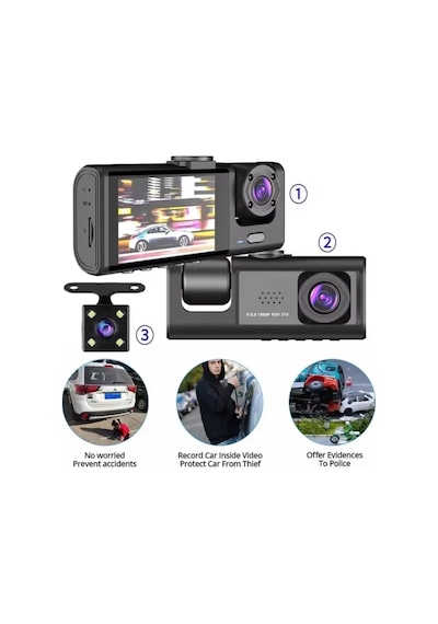 Full Hd Wifi Araç İçi Kamera 170 Geniş Açı Gece Görüşlü Dash Cam Park Modu Döngü Kayıt