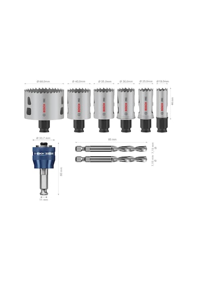 Bosch Pro Pc Multi 9 Parça Panç Testere Seti 19-68 Mm 2608594423