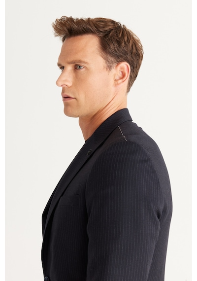 AC&Co / Altınyıldız Classics Erkek K.lacı Slim Fit Dar Kesim Kırlangıç Yaka %100 Yün Çizgili Takım Elbise K.lacı AC&Co / Altınyıldız Classics Erkek K.lacı Slim Fit Dar Kesim Kırlangıç Yaka %100 Yün Çizgili Takım Elbise K.lacı