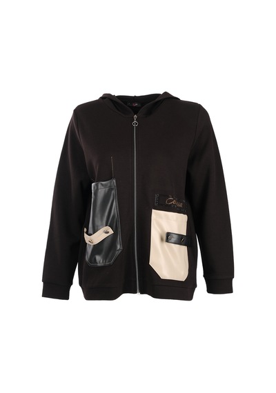 Vedi-bb Oversize Kapüşonlu Fermuarlı Cep Detaylı Kadın Ceket - Minimalist Streetwear Siyah Vedi-bb Oversize Kapüşonlu Fermuarlı Cep Detaylı Kadın Ceket - Minimalist Streetwear Siyah