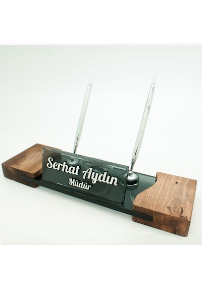 Masif Ayaklı Masa İsimliği Gümüş Kristal Ahşap İsimlik Masif Ayaklı Masa İsimliği Gümüş Kristal Ahşap İsimlik