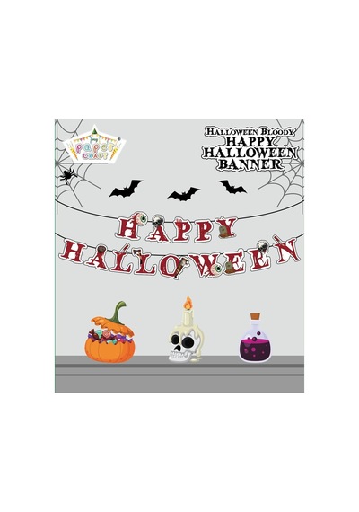 Halloween Bloody Parti Süsleme Seti - Karton İskelet, Banner, Tavan Süsü, Bardak Ve Mısır Kutusu 0 - 99