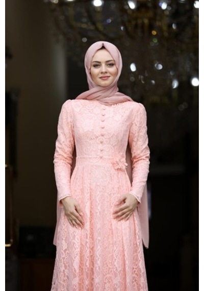 İbrahim Burak Etiler Collection Ahunisa Henna Abiye Pudra 5646