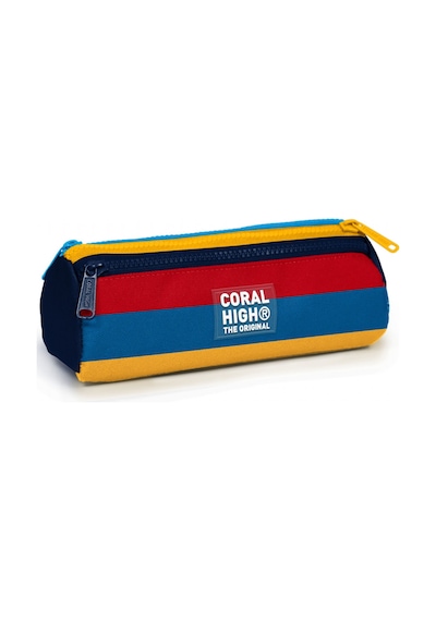 Coral High Erkek Çocuk Çok Renkli Çizgi Desenli Üç Gözlü Okul Kalem Çantası 31012