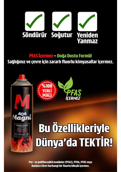 404 Magni Yangın Söndürücü Sprey 500 Ml - Yangın Savar