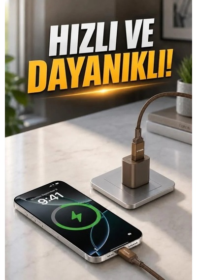 Premium Teknoloji Ürünü Günlük Kullanım Şarj Kablosu Usb To Type-c Data Kablo U18 Kahverengi