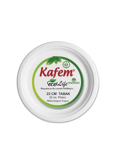 Kafem Ekolojik Karton Tabak 22 CM 25 Adet
