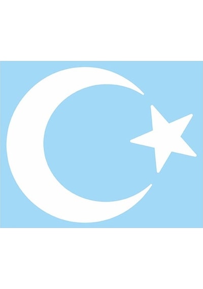 Ay Yıldız Folyo Kesim Etiket Beyaz 15 Cm