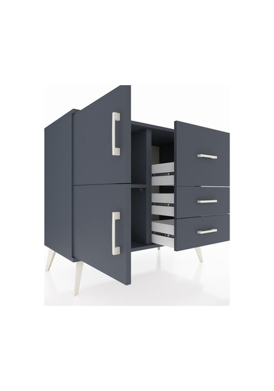 Hyperion Şifonyer Tek Raflı 3 Çekmeceli 2 Kapaklı 88x44x80 Antrasit-antrasit Antrasit Hyperion Şifonyer Tek Raflı 3 Çekmeceli 2 Kapaklı 88x44x80 Antrasit-antrasit Antrasit