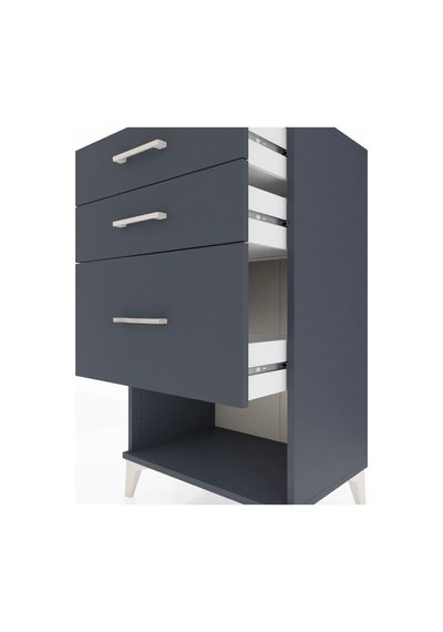 Hyperion Komodin 3 Çekmeceli 60x44x106 Antrasit-antrasit Antrasit