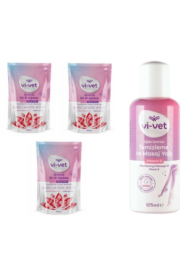 Vivet Granül Sir Ağda Pudralı 250gr + Vivet Ağda Sonrası Temizleme Ve Masaj Yağı 125ml