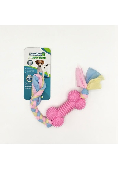 Ilkeshop Eurodog Puppy Toys Pembe Kemik Diş Kma Oyuncağı