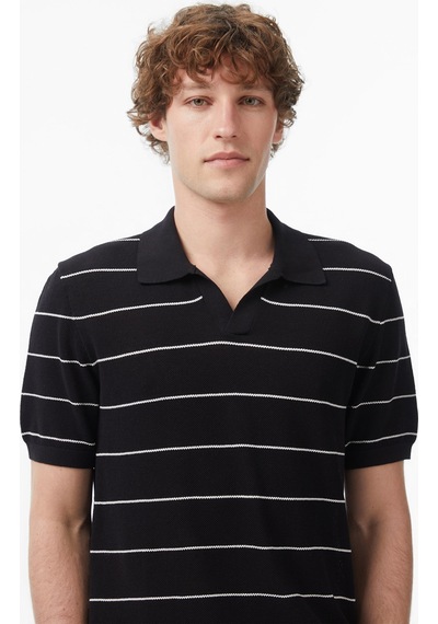 Nautica Erkek Siyah Regular Fit Kısa Kollu Çizgili Trikoçizgilis65119t