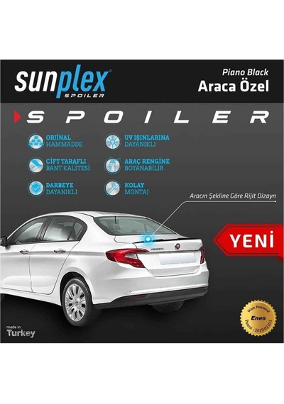 Fiat Egea Sedan Piano Black Spoiler 2015-2020 Arası Sunplex
