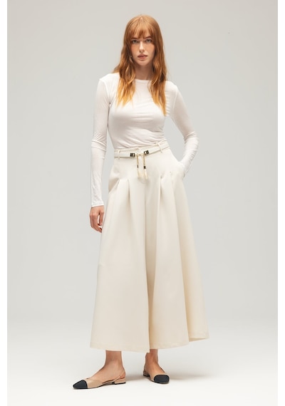 Saade Sââde Kadın Slim Fit Bisiklet Yaka Uzun Kollu Basic Örme Bluz - Transparan Görünümlü Ekru Saade Sââde Kadın Slim Fit Bisiklet Yaka Uzun Kollu Basic Örme Bluz - Transparan Görünümlü Ekru
