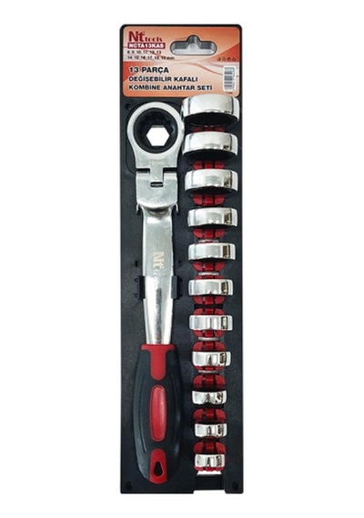 Nttools 13 Parça Değişebilir Kafalı Mafsallı Kombine Anahtar Seti Ncta13kas