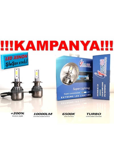 Hb4 9006 Şimşek Etkili Beyaz Led Zenon