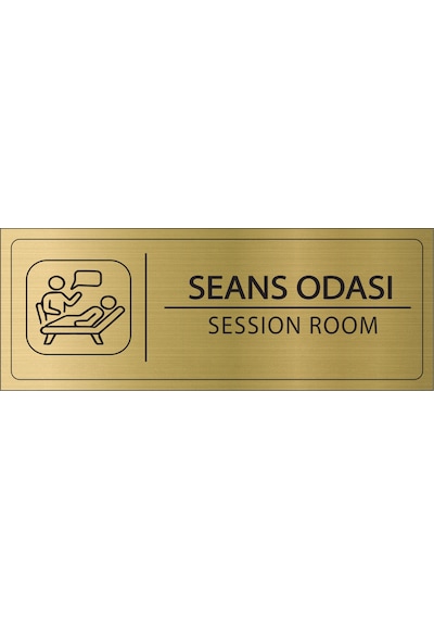 Mayeka Seans Odası İsimlik Altın Metal Kapı İsimliği Levhası Yönlendirme Tabelası