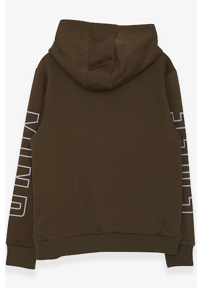Breeze Erkek Çocuk Yazı Baskılı Sweatshirt 9-16 Yaş, Haki Yeşil Haki