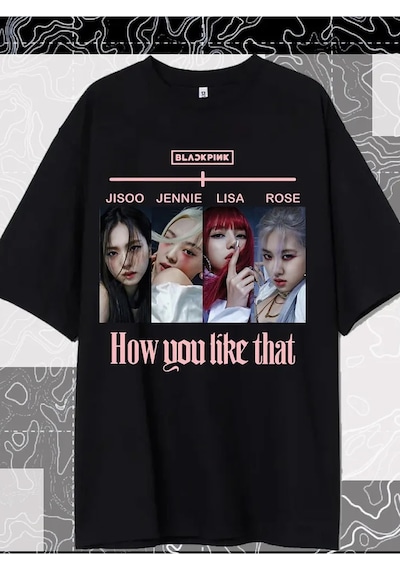 Noıssey Blackpink Bts Song Titles Tişört Unisex Oversize T Shirt Siyah