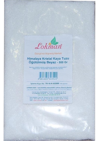 Lokman Himalaya Kristal Kaya Tuzu Öğütülmüş Beyaz 500 G
